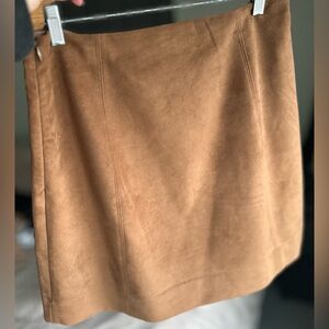 Babaton faux suede Tan Mini Skirt